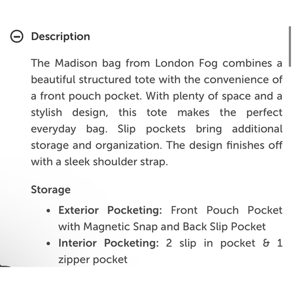 NWT Sold Out London Fog Denim Blue Tote Bag was $108! - Picture 2 of 3